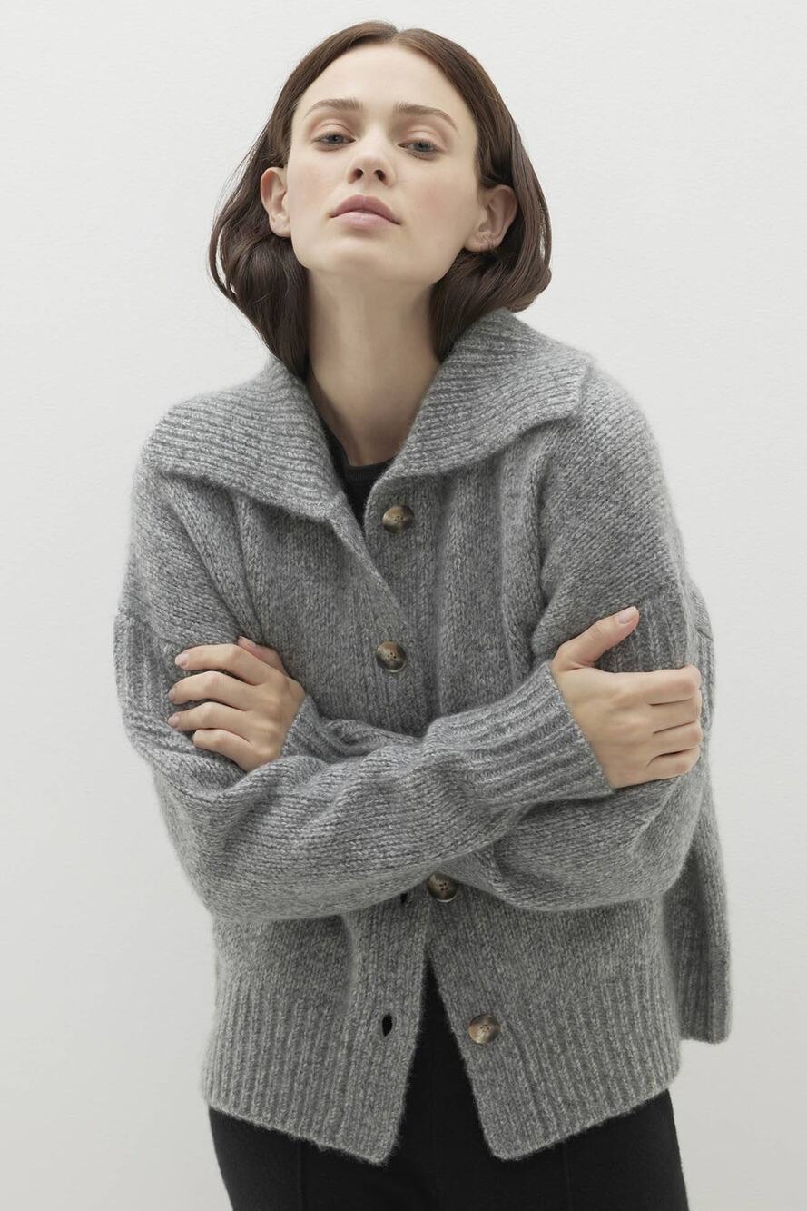 NakedCashmere Grey Cashmere Silk Oversized Cardigan Sweater Size S NWT